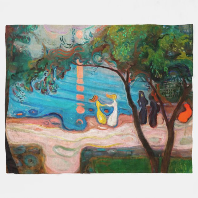 Edvard Munch - Dance on the Beach Fleece Blanket (Front (Horizontal))