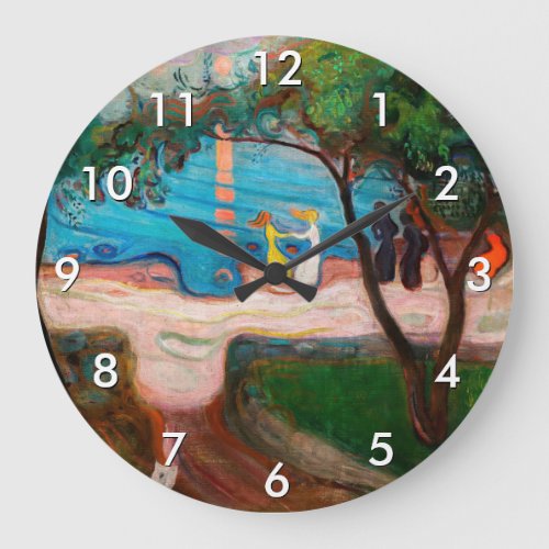 Edvard Munch _ Dance on the Beach Large Clock