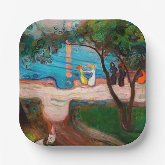 Edvard Munch - Dance on the Beach Paper Plates (Front)