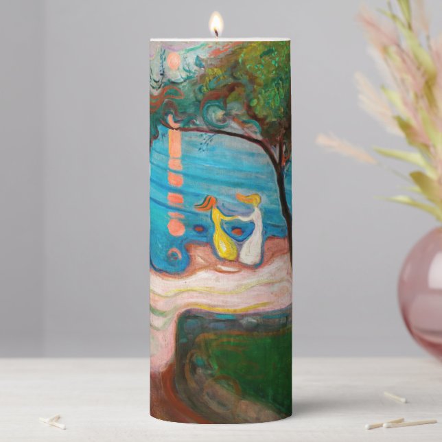 Edvard Munch - Dance on the Beach Pillar Candle (In Situ)
