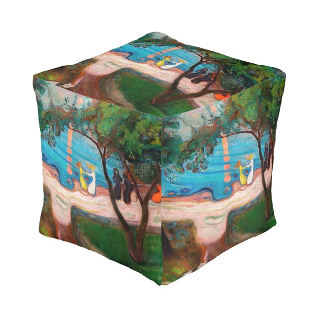 Edvard Munch - Dance on the Beach Pouf (Angled Front)