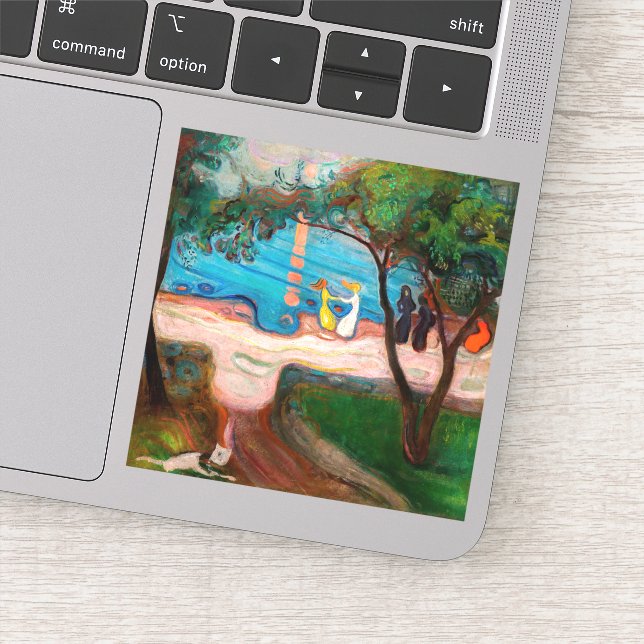 Edvard Munch - Dance on the Beach Sticker (Detail)