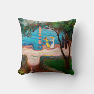 Edvard Munch - Dance on the Beach Throw Pillow