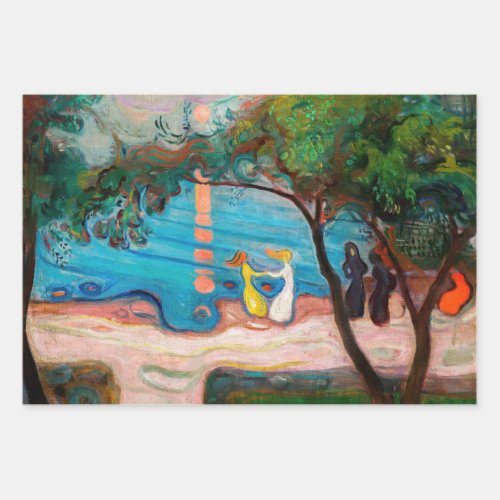 Edvard Munch _ Dance on the Beach Wrapping Paper Sheets