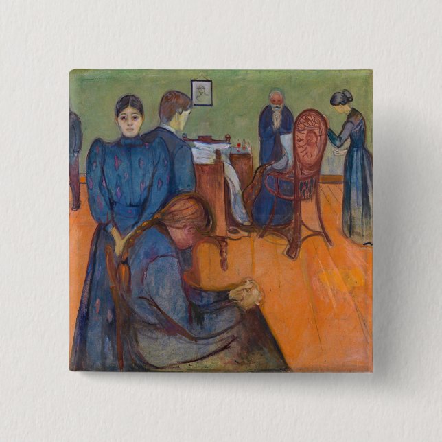 Edvard Munch - Death in the Sickroom v2 Button (Front)