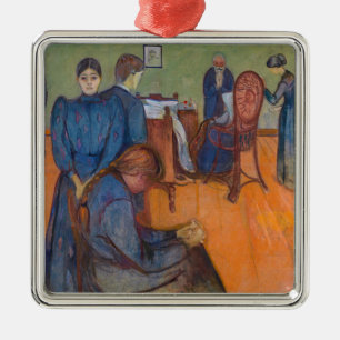 Edvard Munch - Death in the Sickroom v2 Metal Ornament