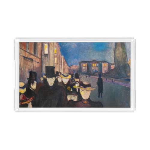 Edvard Munch _ Evening on Karl Johan Street Acrylic Tray