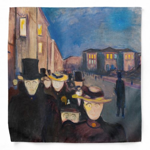 Edvard Munch _ Evening on Karl Johan Street Bandana