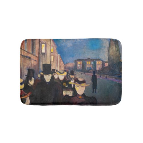 Edvard Munch _ Evening on Karl Johan Street Bath Mat