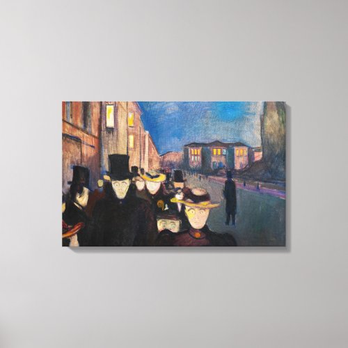 Edvard Munch _ Evening on Karl Johan Street Canvas Print