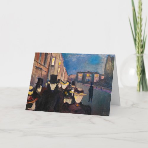 Edvard Munch _ Evening on Karl Johan Street Card