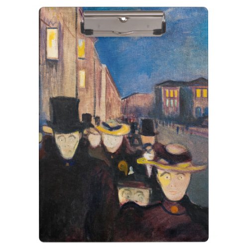 Edvard Munch _ Evening on Karl Johan Street Clipboard