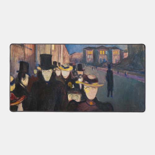 Edvard Munch _ Evening on Karl Johan Street Desk Mat