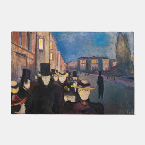 Edvard Munch _ Evening on Karl Johan Street Doormat