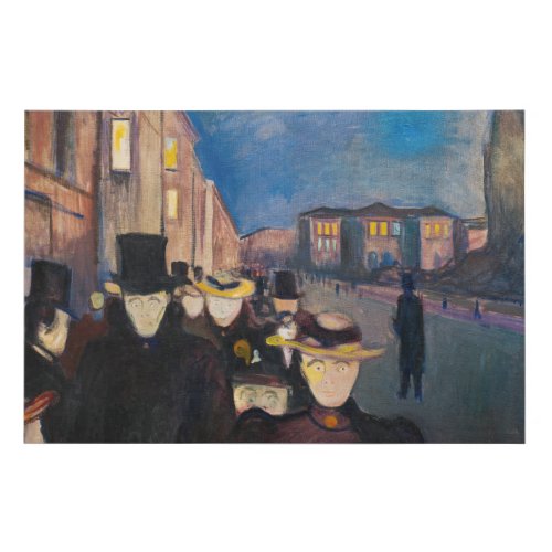 Edvard Munch _ Evening on Karl Johan Street Faux Canvas Print