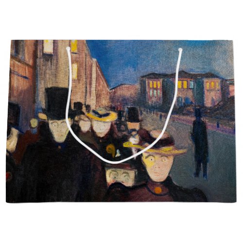 Edvard Munch _ Evening on Karl Johan Street Large Gift Bag