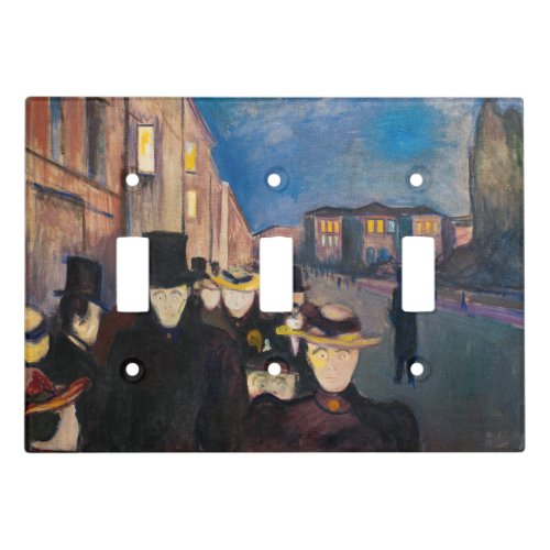 Edvard Munch _ Evening on Karl Johan Street Light Switch Cover