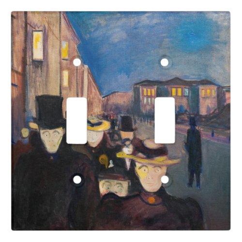 Edvard Munch _ Evening on Karl Johan Street Light Switch Cover