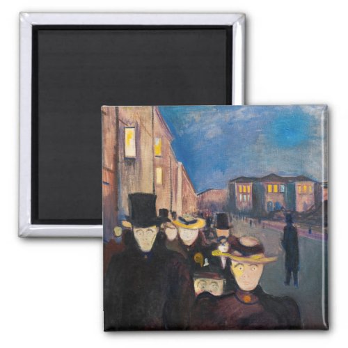 Edvard Munch _ Evening on Karl Johan Street Magnet