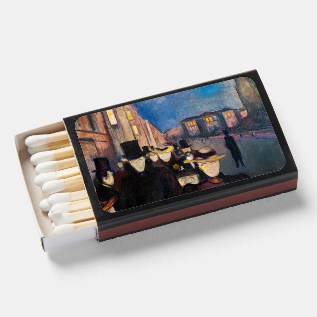 Edvard Munch - Evening on Karl Johan Street Matchboxes (Front Open)