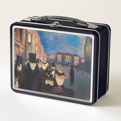 Edvard Munch _ Evening on Karl Johan Street Metal Lunch Box