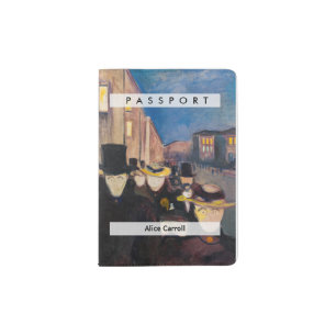 Edvard Munch - Evening on Karl Johan Street Passport Holder