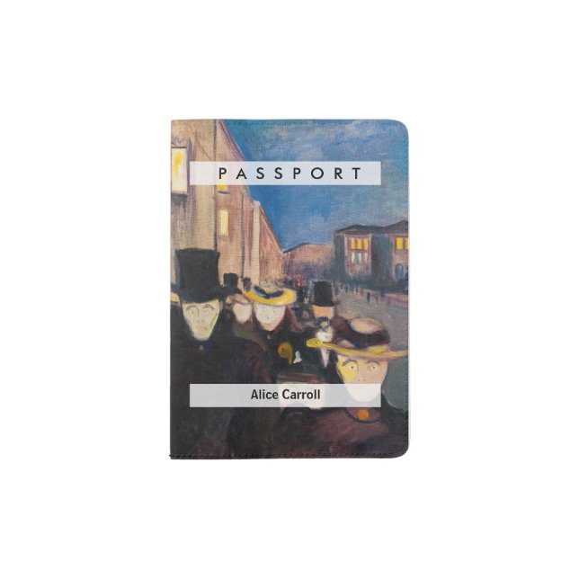 Edvard Munch - Evening on Karl Johan Street Passport Holder (Front)