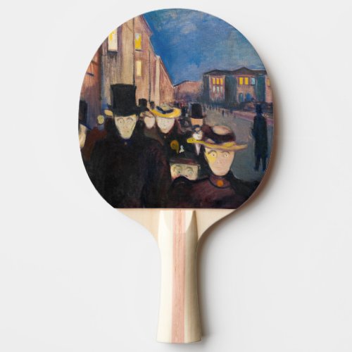 Edvard Munch _ Evening on Karl Johan Street Ping Pong Paddle
