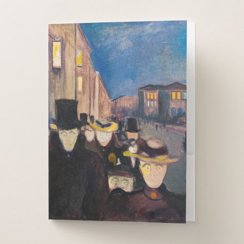 Edvard Munch _ Evening on Karl Johan Street Pocket Folder