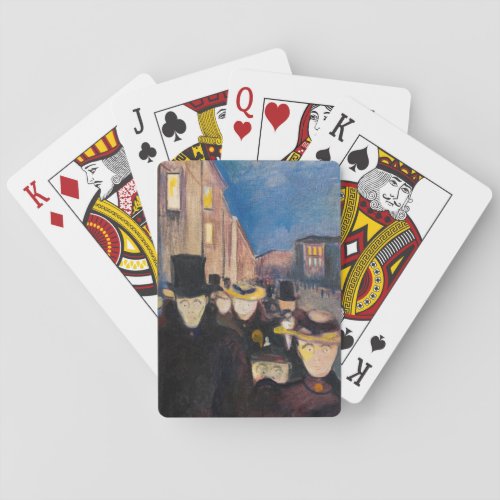 Edvard Munch _ Evening on Karl Johan Street Poker Cards