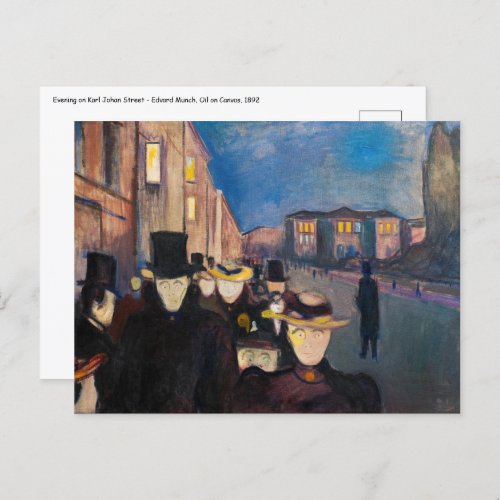 Edvard Munch _ Evening on Karl Johan Street Postcard
