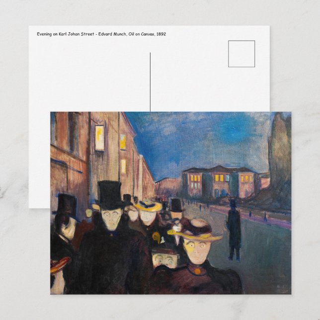 Edvard Munch - Evening on Karl Johan Street Postcard (Front/Back)