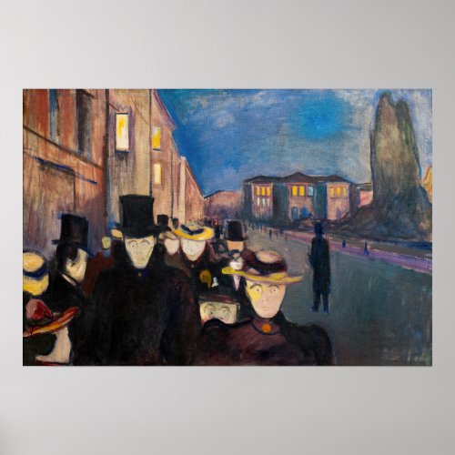 Edvard Munch _ Evening on Karl Johan Street Poster