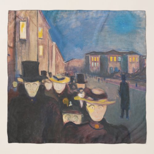 Edvard Munch _ Evening on Karl Johan Street Scarf