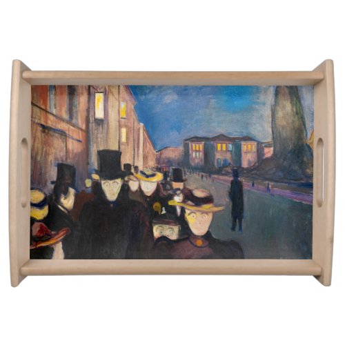 Edvard Munch _ Evening on Karl Johan Street Serving Tray