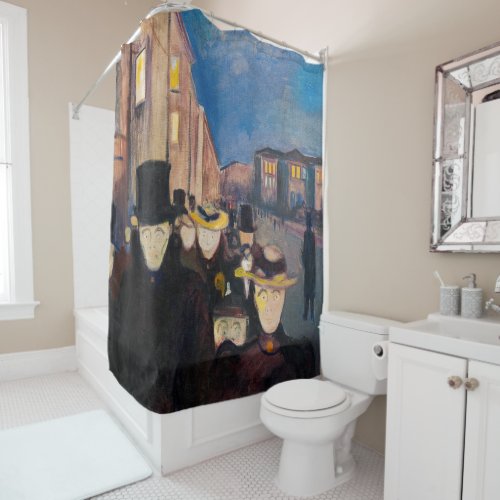 Edvard Munch _ Evening on Karl Johan Street Shower Curtain