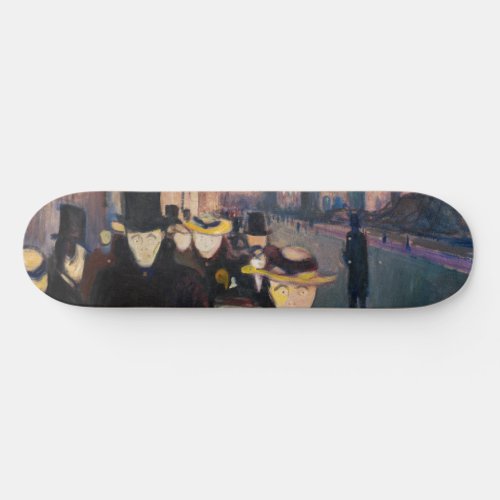 Edvard Munch _ Evening on Karl Johan Street Skateboard