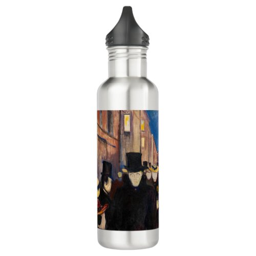 Edvard Munch _ Evening on Karl Johan Street Stainless Steel Water Bottle