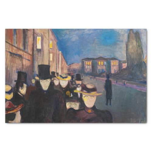 Edvard Munch _ Evening on Karl Johan Street Tissue Paper