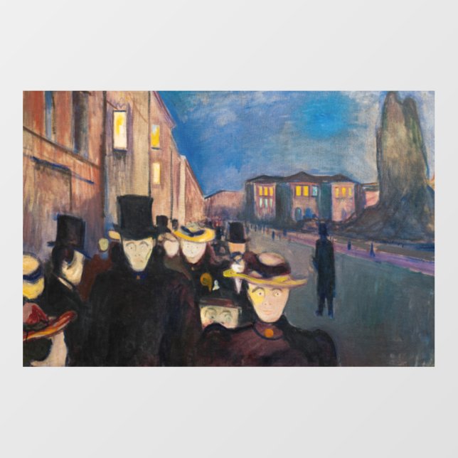Edvard Munch - Evening on Karl Johan Street Wall Decal (Front)