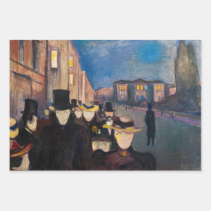 Edvard Munch - Evening on Karl Johan Street Wrapping Paper Sheets
