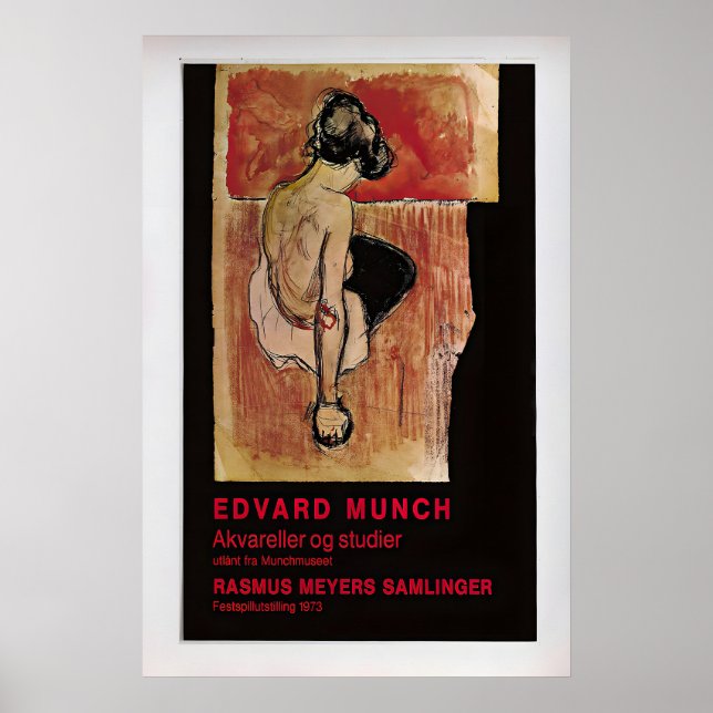 Edvard Munch Exhibition Poster Vintage Art Print 1 (Front)