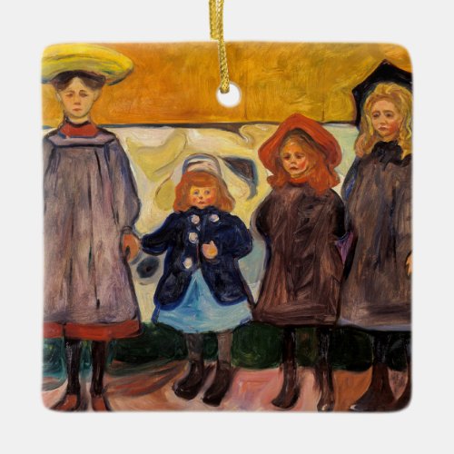 Edvard Munch _ Four Girls in Asgardstrand Ceramic Ornament