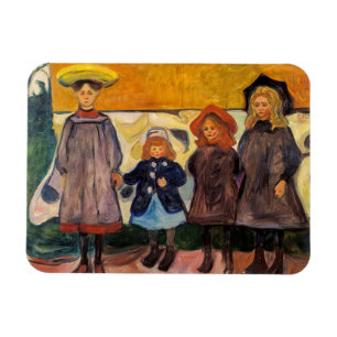 Edvard Munch - Four Girls in Asgardstrand Magnet