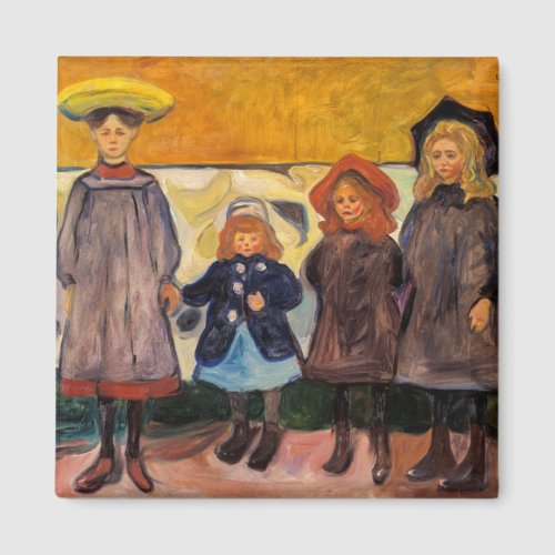 Edvard Munch _ Four Girls in Asgardstrand Magnet