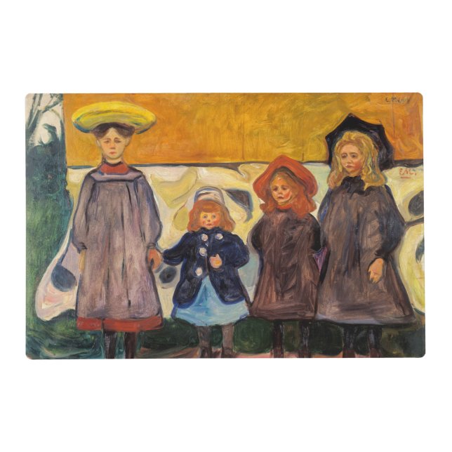 Edvard Munch - Four Girls in Asgardstrand Placemat (Front)