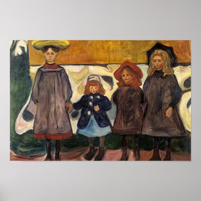 Edvard Munch - Four Girls in Asgardstrand Poster (Front)