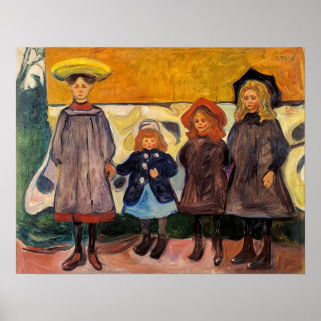 Edvard Munch - Four Girls in Asgardstrand Poster (Front)