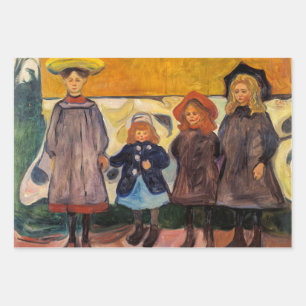 Edvard Munch - Four Girls in Asgardstrand Wrapping Paper Sheets