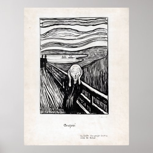 Edvard Munch Illustration The Scream Poster